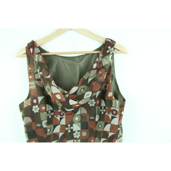 Vintage S M Blouse Drape Neck Ruffle Floral Whimsigoth Officecore Y2K Retro Boho - Picture 3 of 6